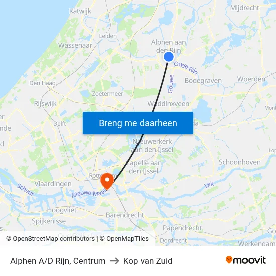 Alphen A/D Rijn, Centrum to Kop van Zuid map