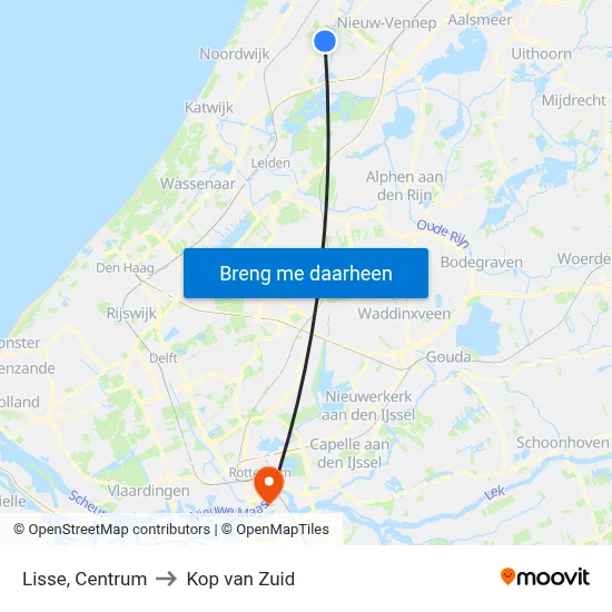 Lisse, Centrum to Kop van Zuid map