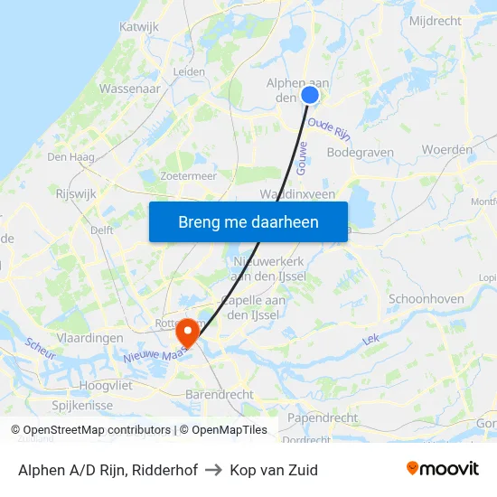 Alphen A/D Rijn, Ridderhof to Kop van Zuid map