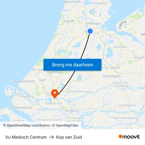 Vu Medisch Centrum to Kop van Zuid map