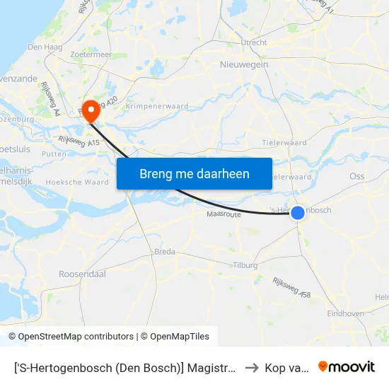 ['S-Hertogenbosch (Den Bosch)] Magistratenlaan/Parallelweg to Kop van Zuid map