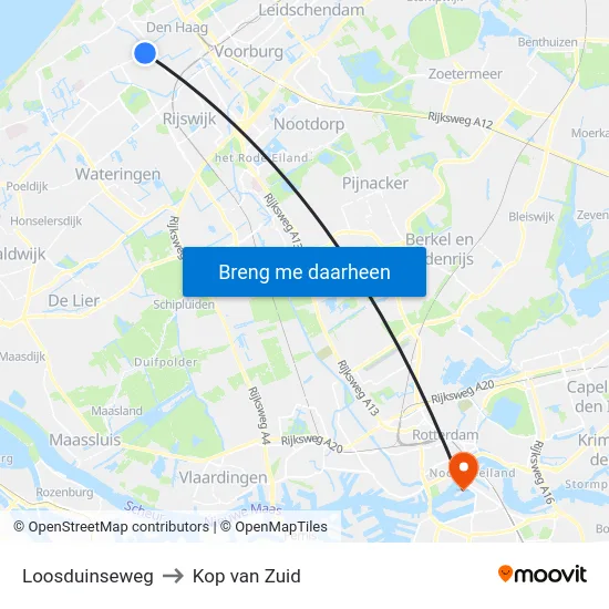 Loosduinseweg to Kop van Zuid map