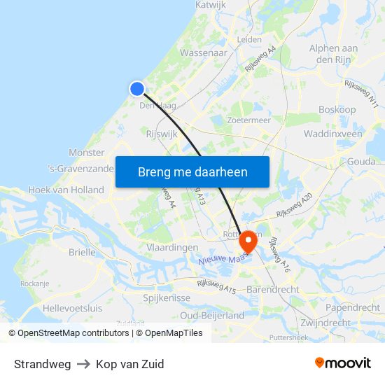 Strandweg to Kop van Zuid map