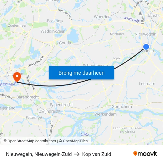Nieuwegein, Nieuwegein-Zuid to Kop van Zuid map