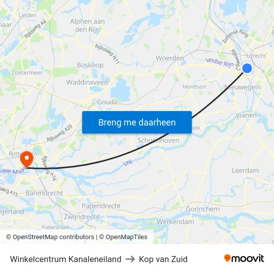Winkelcentrum Kanaleneiland to Kop van Zuid map