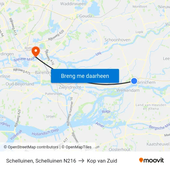 Schelluinen, Schelluinen N216 to Kop van Zuid map