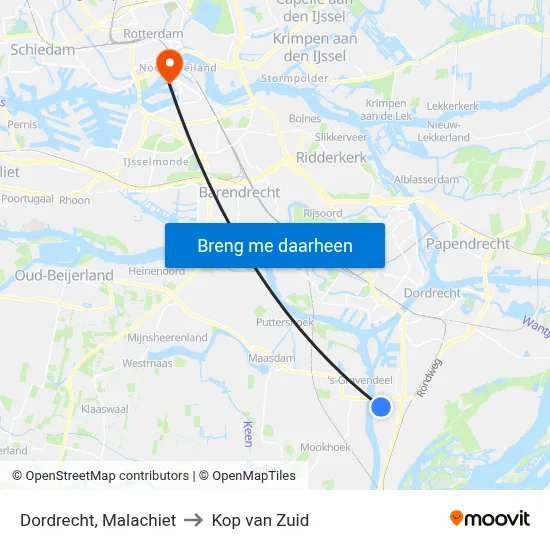 Dordrecht, Malachiet to Kop van Zuid map