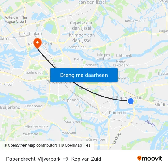 Papendrecht, Vijverpark to Kop van Zuid map