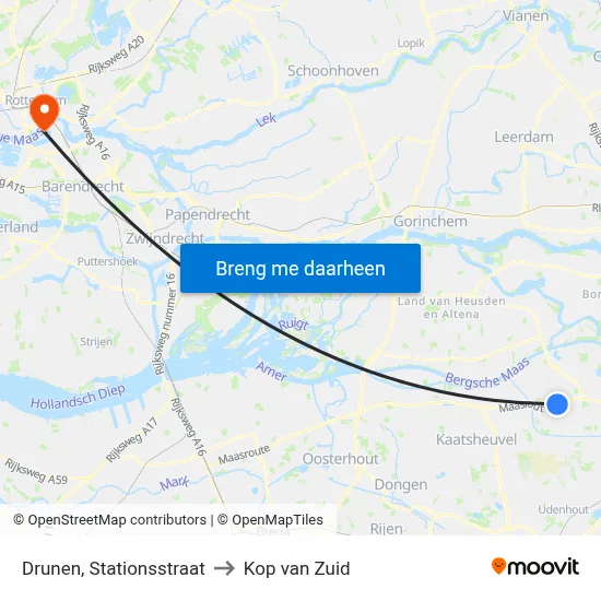 Drunen, Stationsstraat to Kop van Zuid map