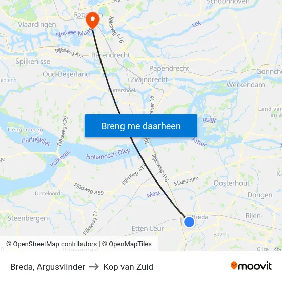 Breda, Argusvlinder to Kop van Zuid map