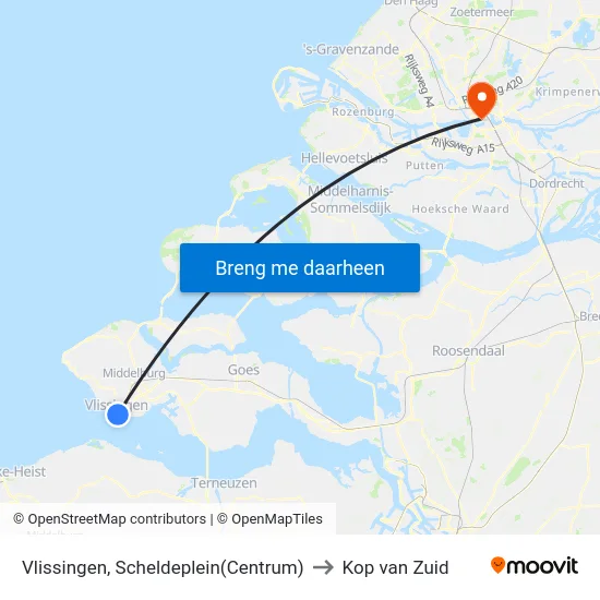 Vlissingen, Scheldeplein(Centrum) to Kop van Zuid map
