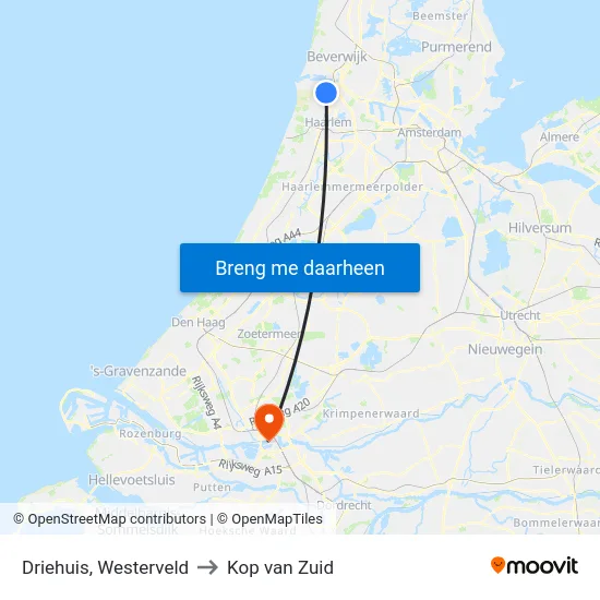 Driehuis, Westerveld to Kop van Zuid map