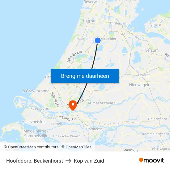 Hoofddorp, Beukenhorst to Kop van Zuid map