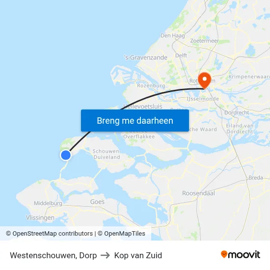 Westenschouwen, Dorp to Kop van Zuid map