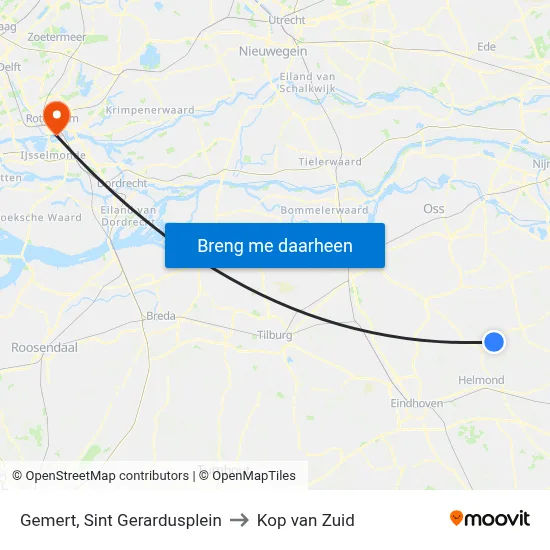 Gemert, Sint Gerardusplein to Kop van Zuid map