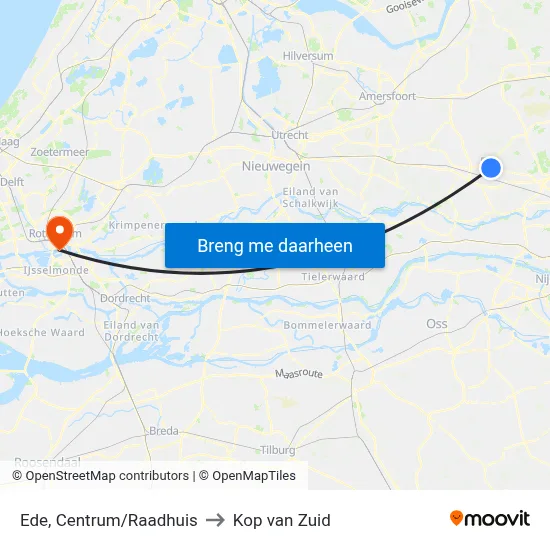 Ede, Centrum/Raadhuis to Kop van Zuid map