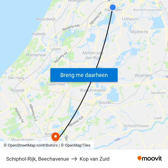 Schiphol-Rijk, Beechavenue to Kop van Zuid map