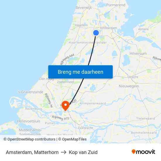 Amsterdam, Matterhorn to Kop van Zuid map