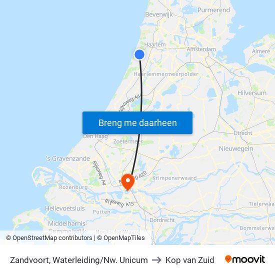 Zandvoort, Waterleiding/Nw. Unicum to Kop van Zuid map