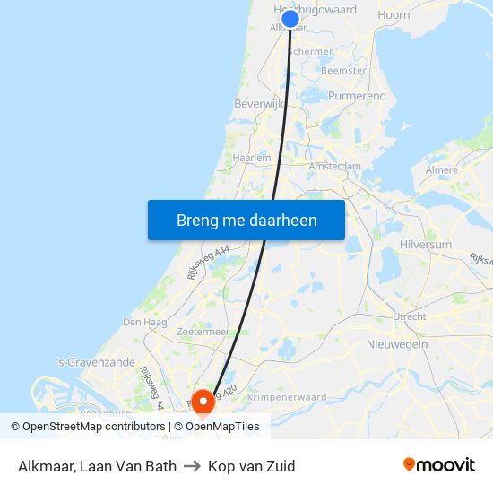 Alkmaar, Laan Van Bath to Kop van Zuid map