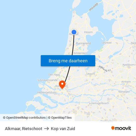 Alkmaar, Rietschoot to Kop van Zuid map