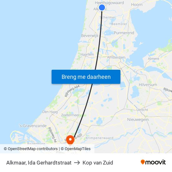 Alkmaar, Ida Gerhardtstraat to Kop van Zuid map