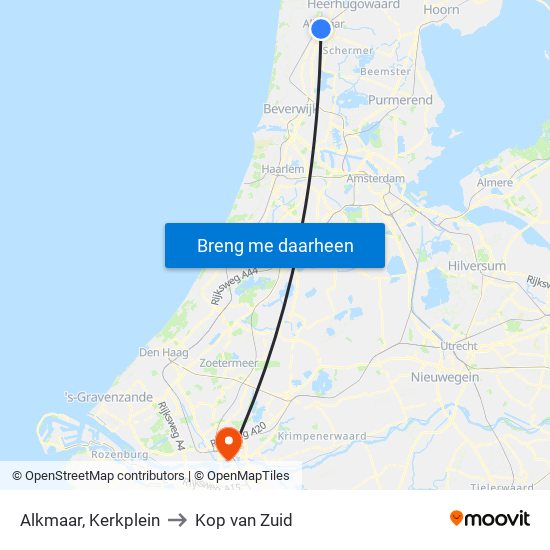 Alkmaar, Kerkplein to Kop van Zuid map