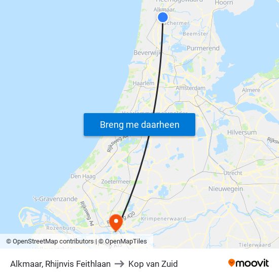 Alkmaar, Rhijnvis Feithlaan to Kop van Zuid map