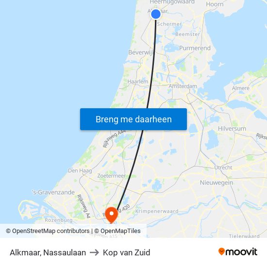 Alkmaar, Nassaulaan to Kop van Zuid map