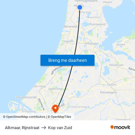 Alkmaar, Rijnstraat to Kop van Zuid map