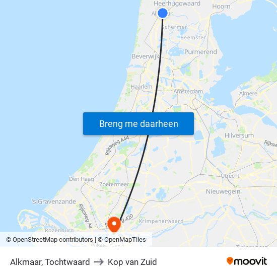 Alkmaar, Tochtwaard to Kop van Zuid map