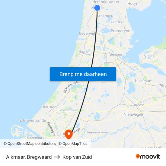 Alkmaar, Bregwaard to Kop van Zuid map