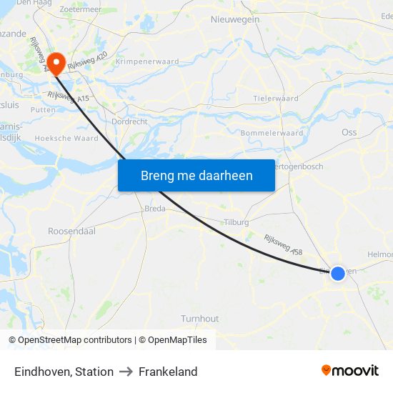 Eindhoven, Station to Frankeland map