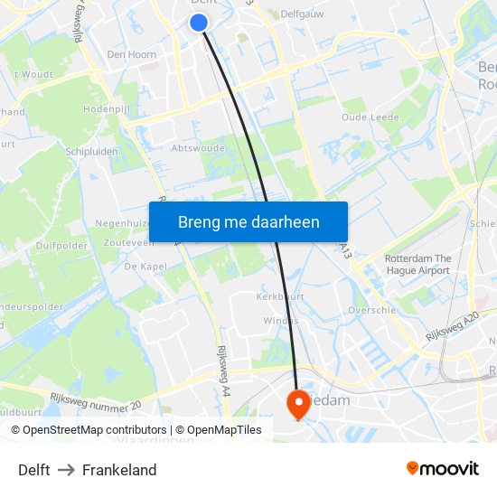 Delft to Frankeland map