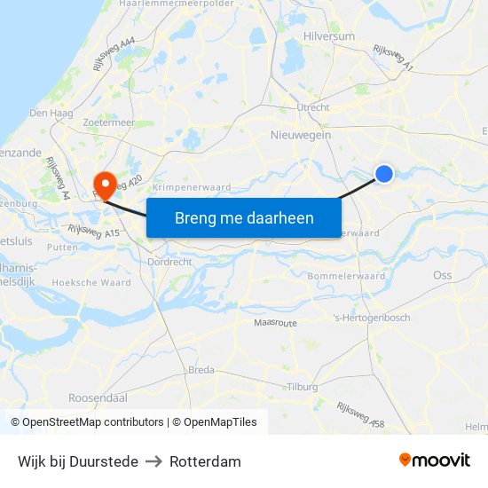 Wijk bij Duurstede to Rotterdam map