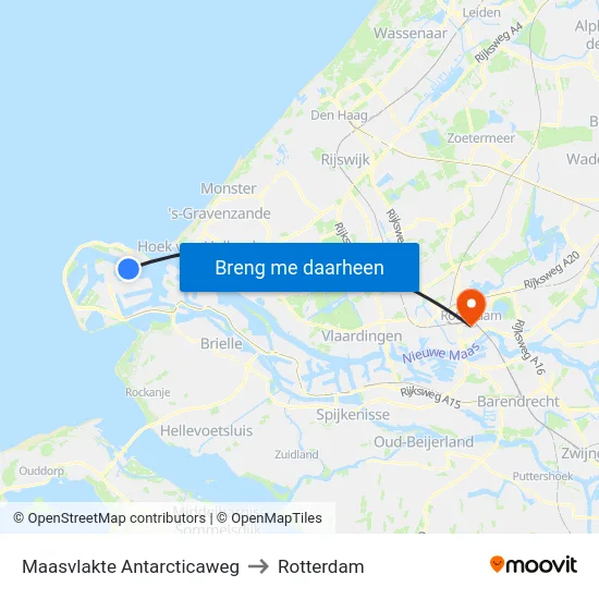 Maasvlakte Antarcticaweg to Rotterdam map