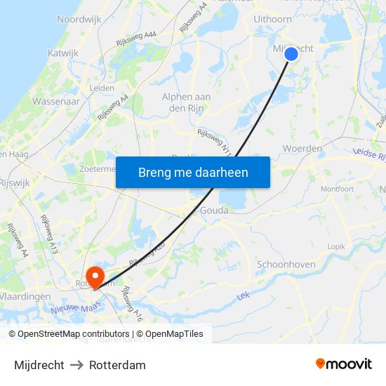 Mijdrecht to Rotterdam map