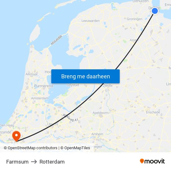 Farmsum to Rotterdam map