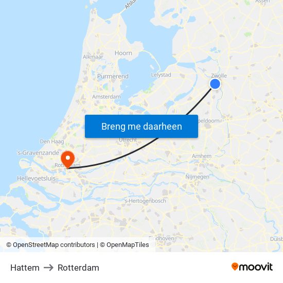 Hattem to Rotterdam map