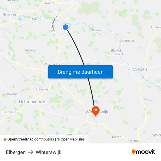 Eibergen to Winterswijk map