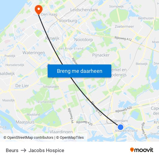 Beurs to Jacobs Hospice map