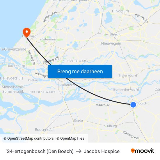 'S-Hertogenbosch (Den Bosch) to Jacobs Hospice map