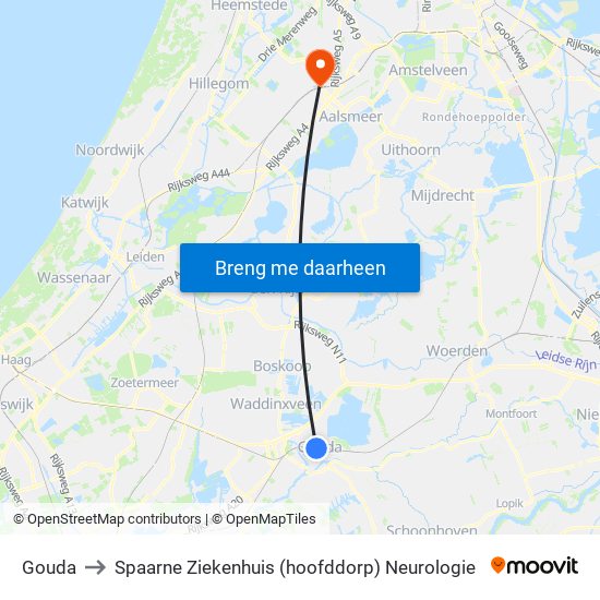 Gouda to Spaarne Ziekenhuis (hoofddorp) Neurologie map