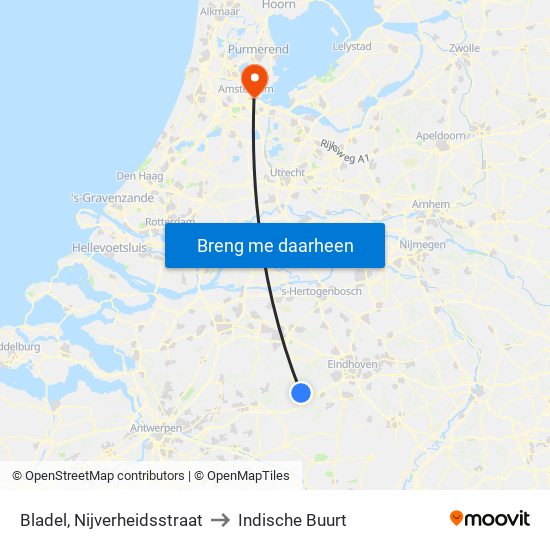 Bladel, Nijverheidsstraat to Indische Buurt map