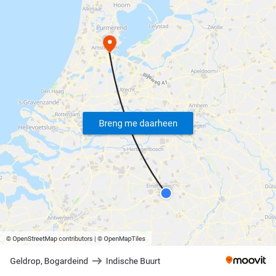 Geldrop, Bogardeind to Indische Buurt map