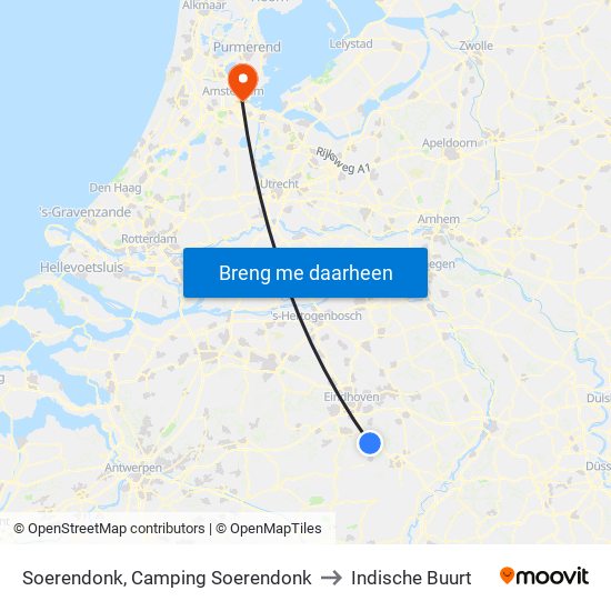 Soerendonk, Camping Soerendonk to Indische Buurt map