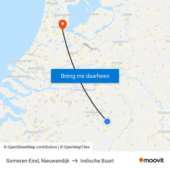 Someren-Eind, Nieuwendijk to Indische Buurt map