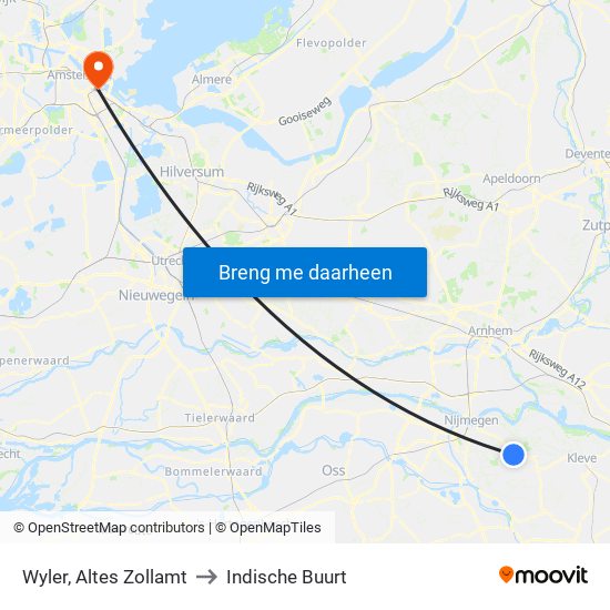 Wyler, Altes Zollamt to Indische Buurt map