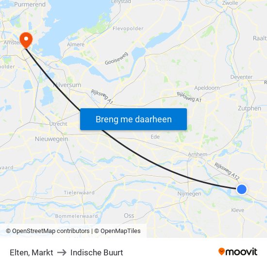 Elten, Markt to Indische Buurt map