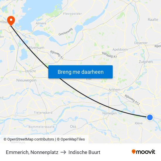 Emmerich, Nonnenplatz to Indische Buurt map